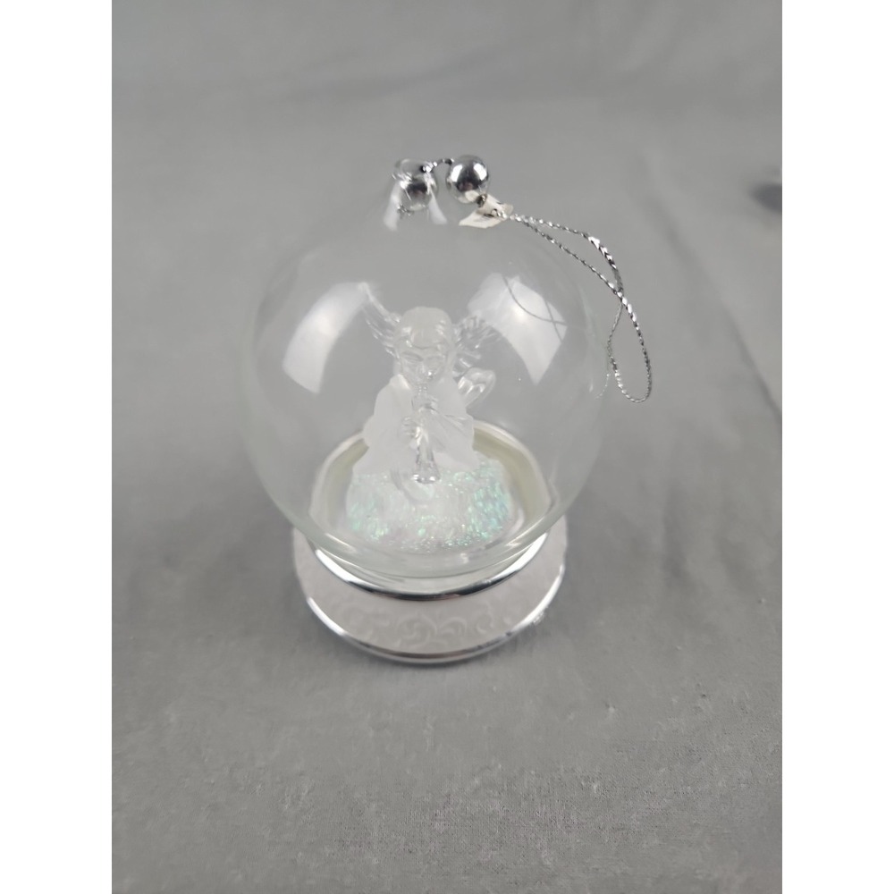 Snow Globe Vintage Style Retro Christmas Ornament‎ Decor Angel Plays Music
